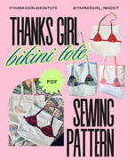 THANKS GIRL BIKINI TOTE SEWING PATTERN