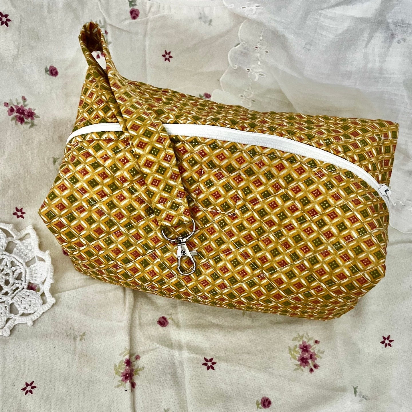 Golden Hour Makeup/Toiletry Bag with matching wristlet