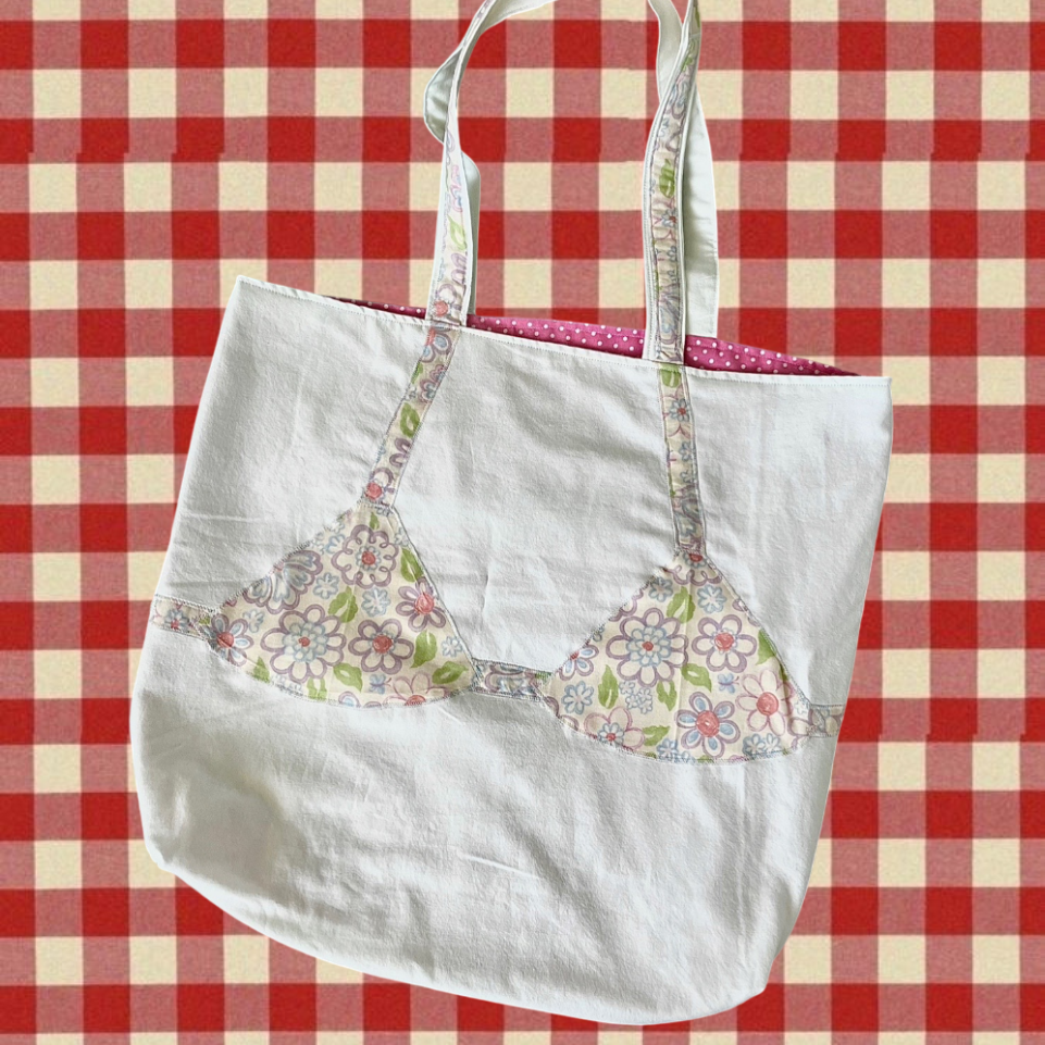 Pink Flower Bikini Tote Bag