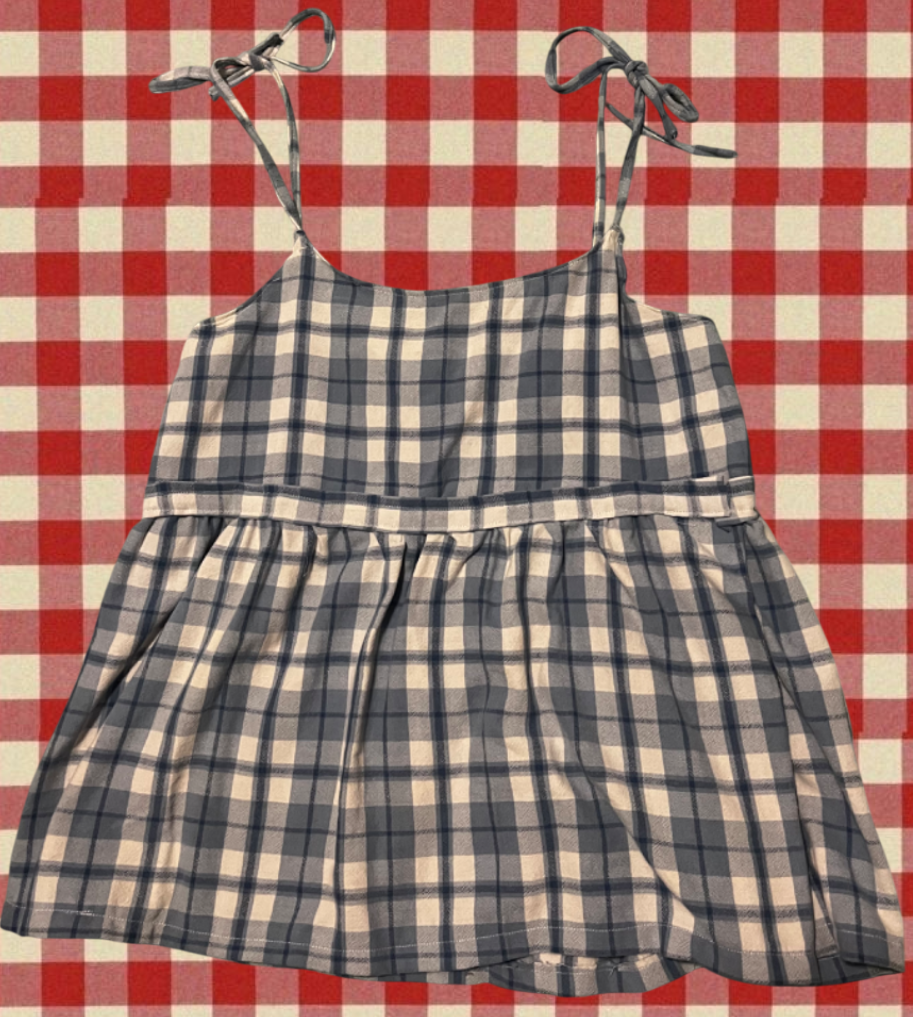 Blue and White Plaid Tank