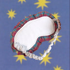 Embroidered Dove Eye Mask with Plaid Ruffle