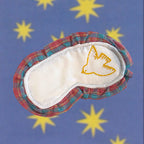 Embroidered Dove Eye Mask with Plaid Ruffle
