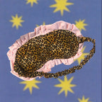 Cheetah with Pink Ruffle Eye Mask